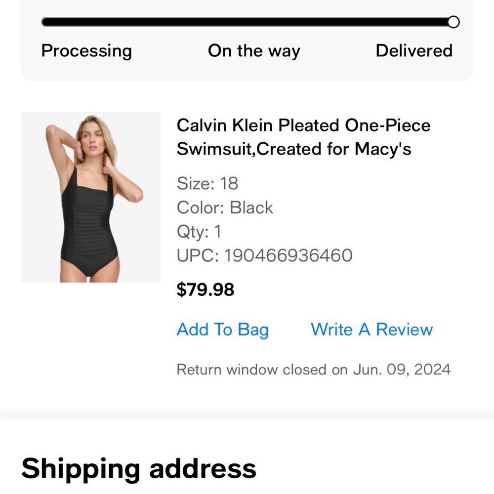 New Calvin Klein Black Ribbed One-Piece Swimsuit reg price $80 sz 18 - Picture 2 of 8